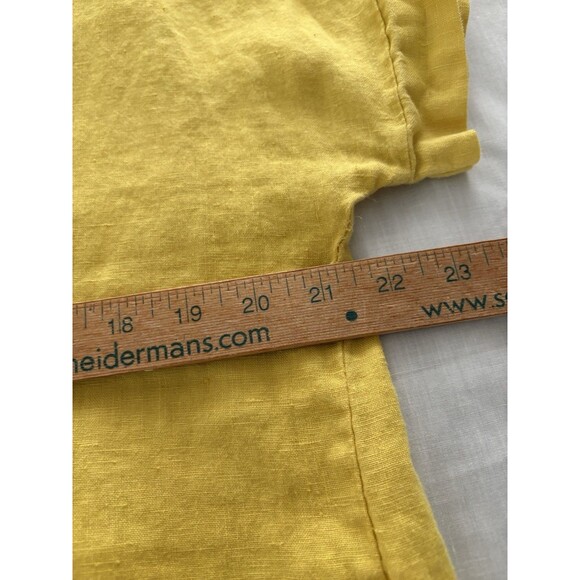 TERZO MILLENNIO Linen Top Button Back M Yellow Lagenlook Beach Lightweight Italy - Picture 10 of 16